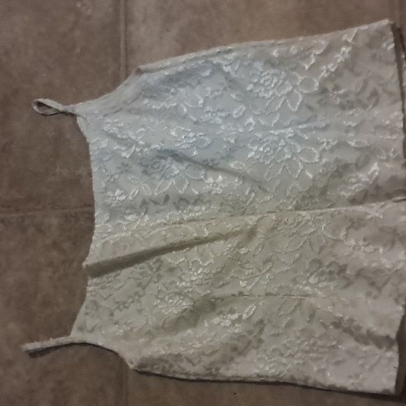 Jessica Ash Ivory Lace Line Camisole with Lace Spaghetti Straps Back Zip Size 4 - Picture 4 of 7